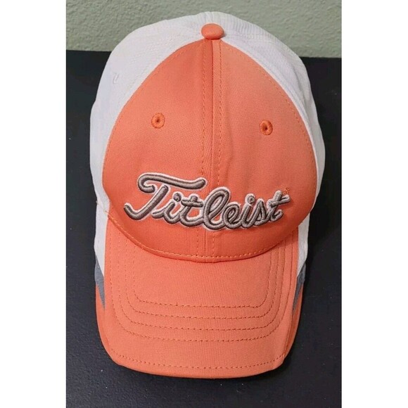 Titleist ORANGE A-Flex Mesh Golf Hat Embroidered FLEXIBLE FIT CAP UNIQUE Colors - Picture 1 of 5